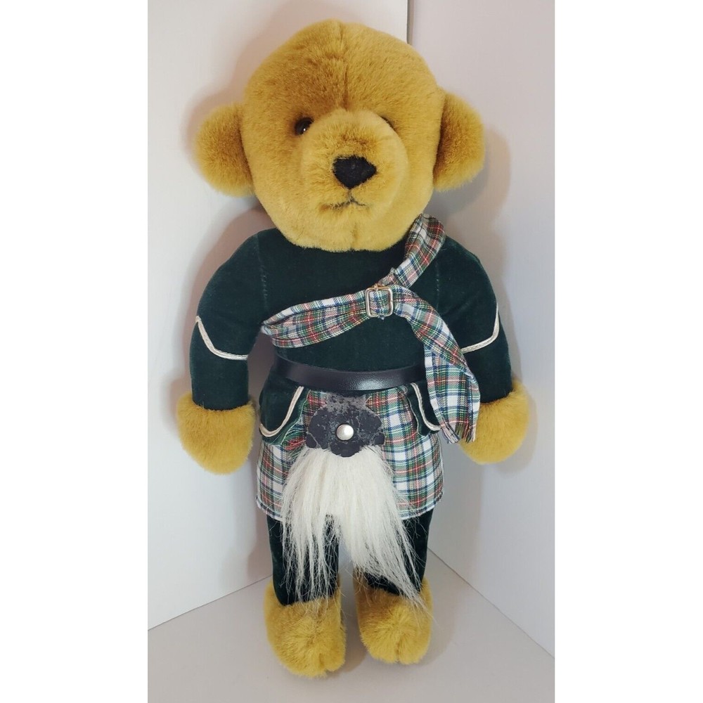 Vintage Merrythought Mohair Scottish Stuffed Bear Kilt England 18" Plush